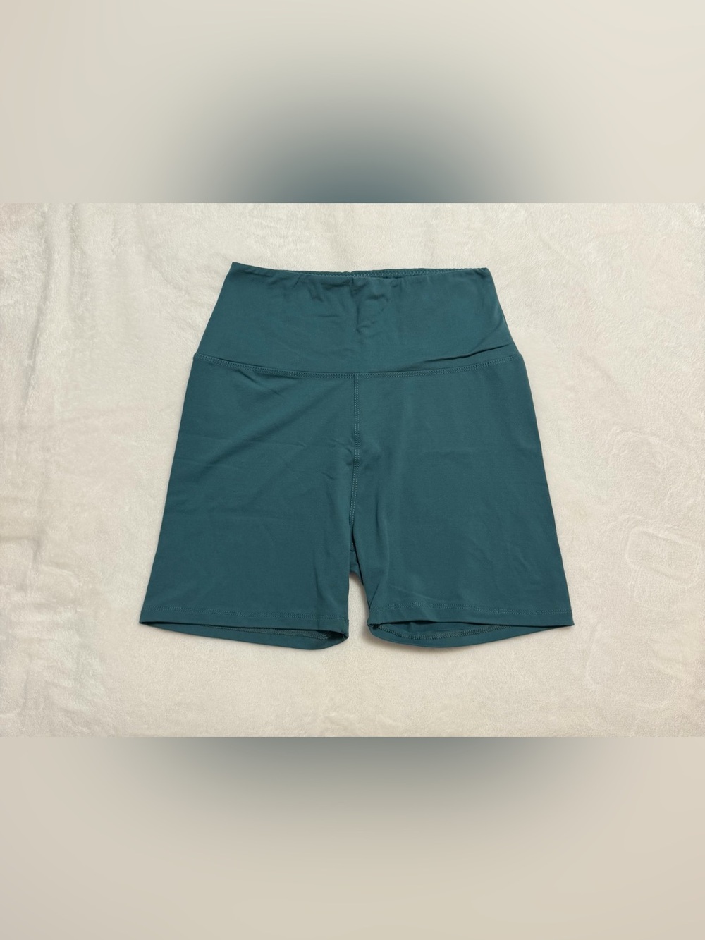 Amazon High-Waist Bike Shorts in Teal Green